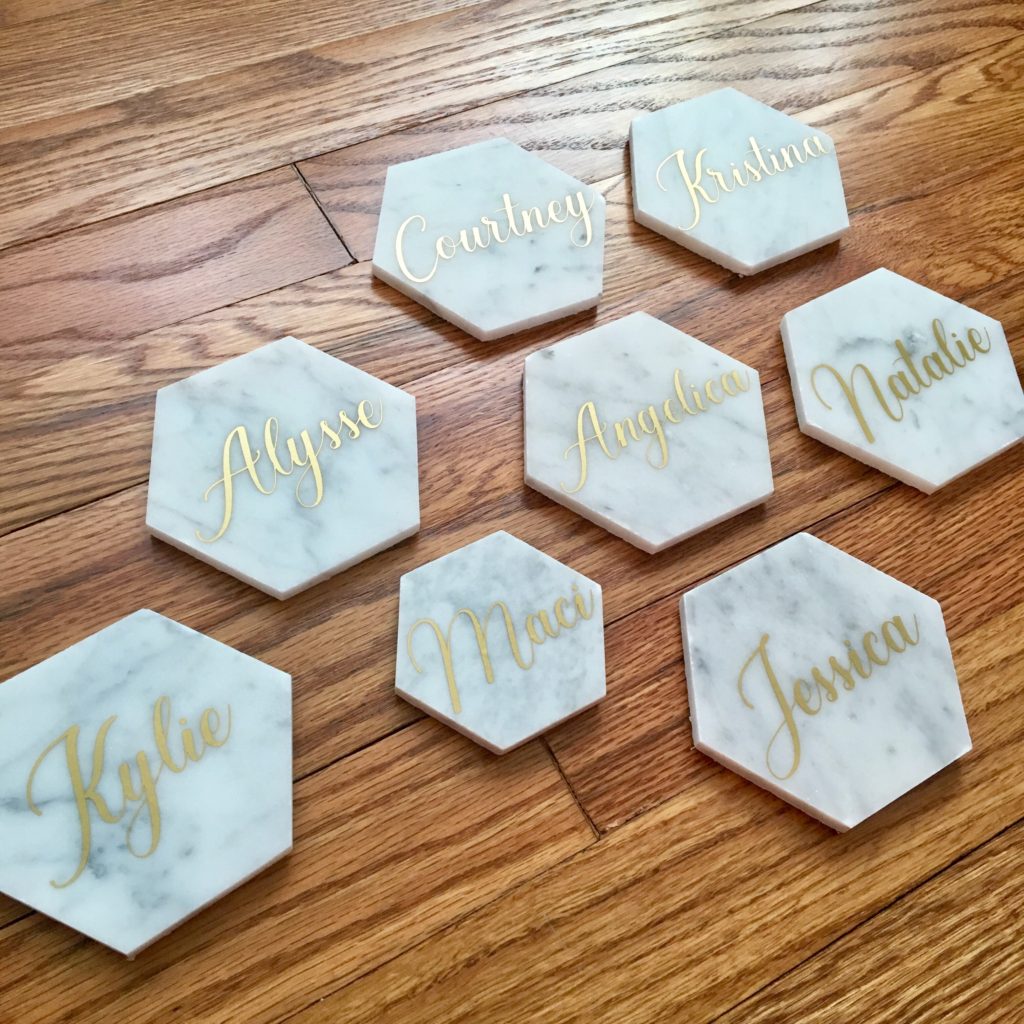 DIY Personalized Marble Coasters